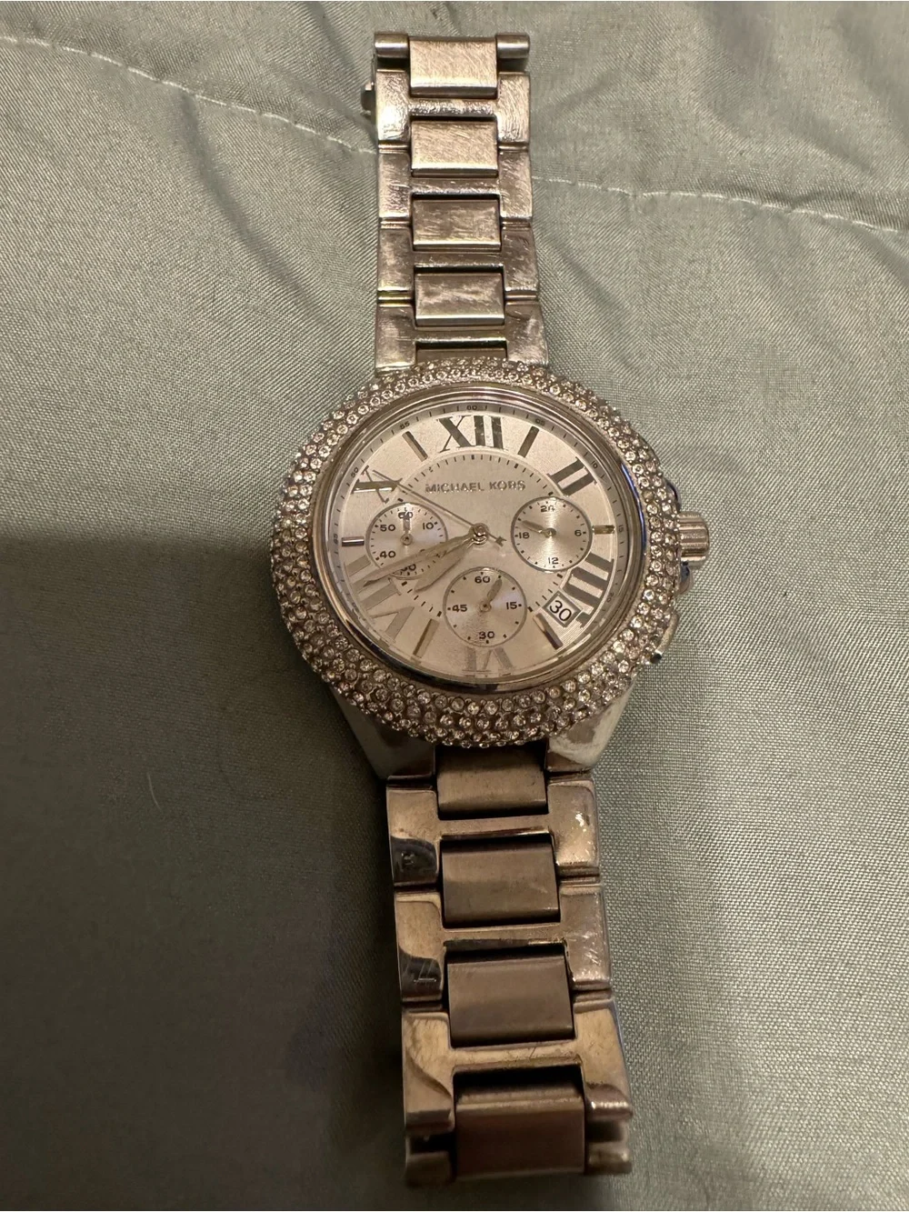 Michael Kors Silver Crystal-Accented Wrist Bracelet In Box
